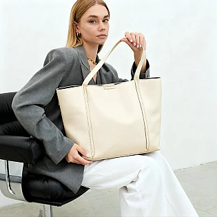Сумка-шопер эко кожа 593617 Молочная фото 1