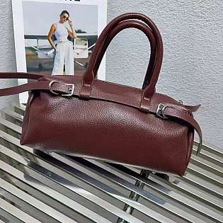 Сумка-багет из искусственной кожи 593629 Бордовая. фото 1