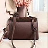 Сумка зі вставкою з натуральної замші 593230 Коричнева