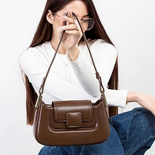 Сумка женская из эко-кожи 593340 Коричневая