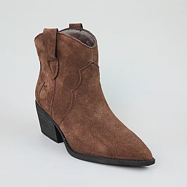 Черевики козаки жіночі замшеві байка 593920 Коричневі фото 2