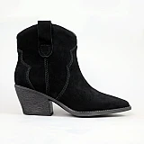 Ботинки казаки женские замшевые байка 593921 Черные