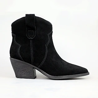 Черевики козаки жіночі замшеві байка 593921 Чорні