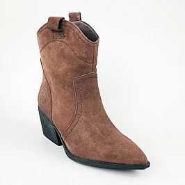 Черевики козаки жіночі замшеві байка 594016 Коричневі фото 2