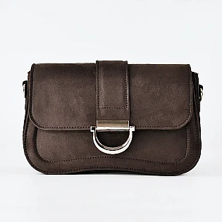 Сумочка багет замша 593968 Темно-кофейный. фото 2