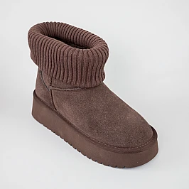 Угги жіночі замшеві 594023 Коричневі фото 2