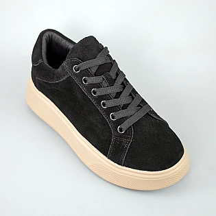 Кеды женские замшевые 594019 Черные фото 2