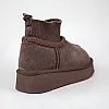 Угги жіночі замш хутро 594027 Коричневі