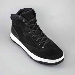 Черевики чоловічі замшеві на хутрі 593007 Чорні розпродаж фото 2