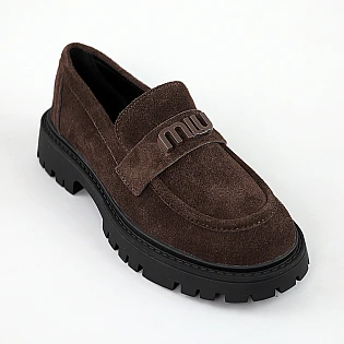 Лофери жіночі замшеві 594056 Коричневі фото 1