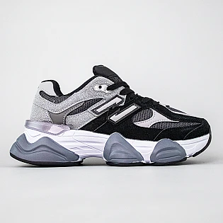 Кросівки жіночі екошкіра сітка 594089 Сірі з чорним фото 1