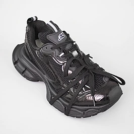 Кроссовки женские сетка кожа на широкой подошве 594058 Черные фото 2