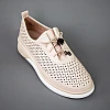 Мокасини жіночі шкіряні з перфорацією 594087 Кремові