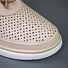 Мокасини жіночі шкіряні з перфорацією 594087 Кремові