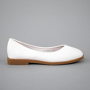 Балетки женские кожа 594185 Белые фото 1