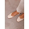 Балетки женские кожа 594183 Бежевые