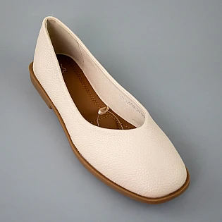 Балетки женские кожа 594183 Бежевые фото 2