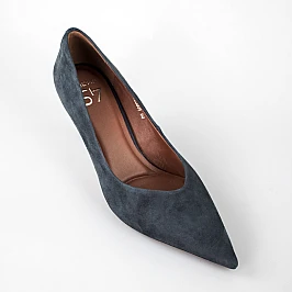 Туфли женские натуральная замша 594213 Синие фото 2