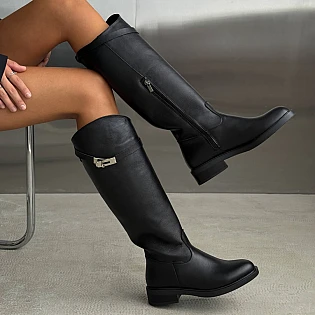 Сапоги женские утепленные 594297 Черные фото 1