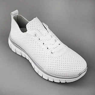 Кроссовки женские перфорация эко кожа 594391 Белые фото 2