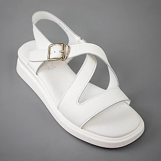 Сандали кожаные 594316 Белые фото 2