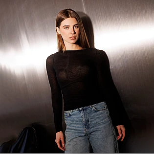 Лонгслив женский 594416 Черный фото 1