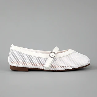 Балетки жіночі сітка літні 594447 Білі фото 1