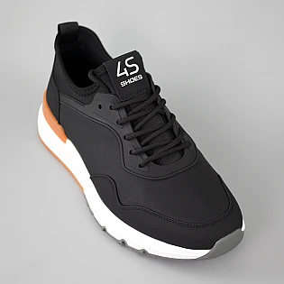 Кроссовки мужские кожаные 594535 Черные фото 2