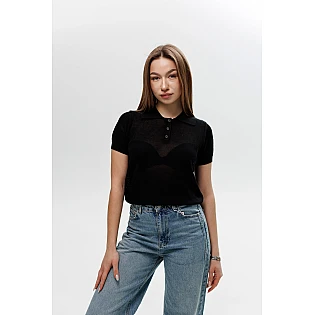Женская футболка поло 594343 Черная