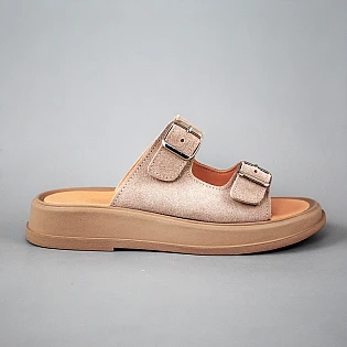 Шльопанці жіночі шкіра 594537 Бежеві фото 1