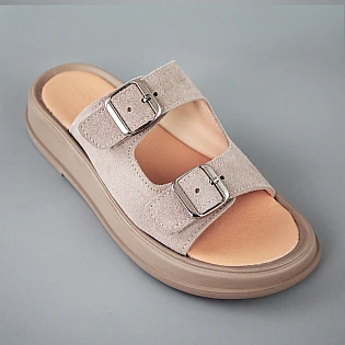 Шльопанці жіночі шкіра 594537 Бежеві фото 2