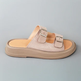 Шльопанці жіночі замша 594537 Бежеві фото 1