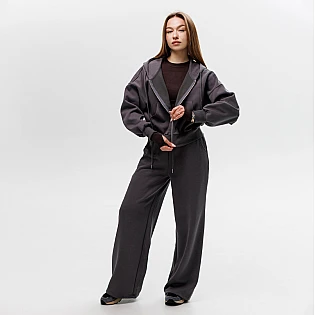 Жіночий спортивний костюм двонитка 594461 Графіт фото 1