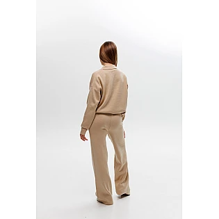 Женский трикотажный костюм, oversize 594411 Бежевый распродажа фото 2