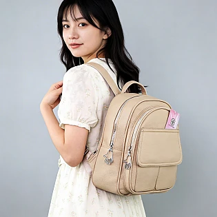 Рюкзак средний эко кожа 594475 Бежевый фото 1