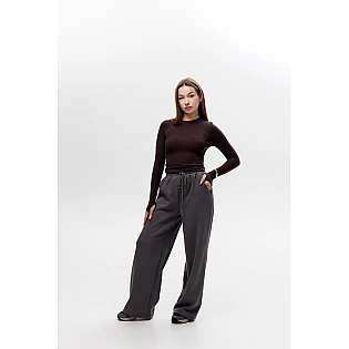 Женский приталенный лонгслив, 594414 Шоколад фото 2