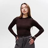 Жіночий приталений лонгслів, 594414 Шоколад