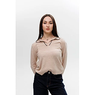 Женский свитер-поло, 594381 Бежевый фото 2