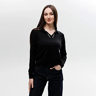 Женский свитер-поло, 594383 Черный фото 1