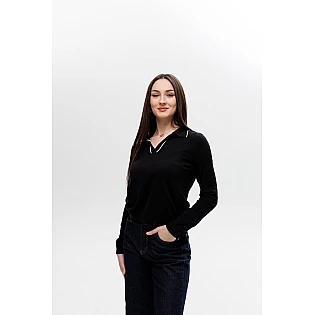 Женский свитер-поло, 594383 Черный фото 2