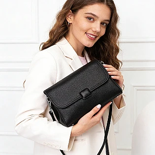 Женская сумка из эко кожи 594564 Черная фото 1