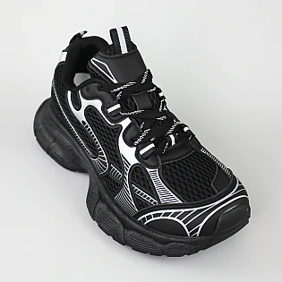 Кросівки жіночі замшеві сітка 594600 Чорні  фото 2