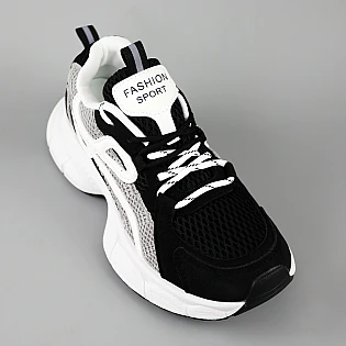 Кросівки сітка еко замш 594598 Чорно Сірі  фото 2