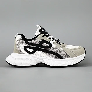 Кросівки сітка еко замш 594599 Сірі з білим фото 1