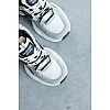 Кроссовки сетка эко замш 594599 Серые с белым