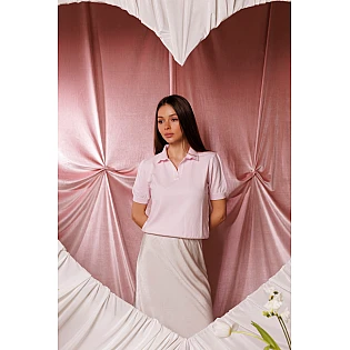 Женская футболка поло 594379 Розовая фото 2