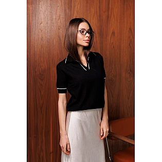 Жіноча футболка-поло 594378 Чорна фото 2