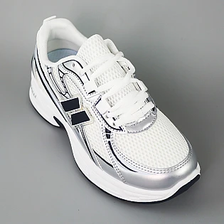 Кросівки жіночі 594679 Сріблясті з синім фото 2