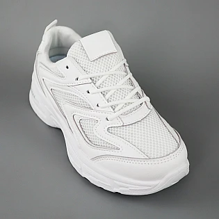 Кросівки жіночі замшеві сітка 594681 Білі фото 2