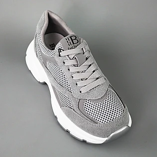 Кросівки жіночі сітка замша 594609 Сірі фото 2